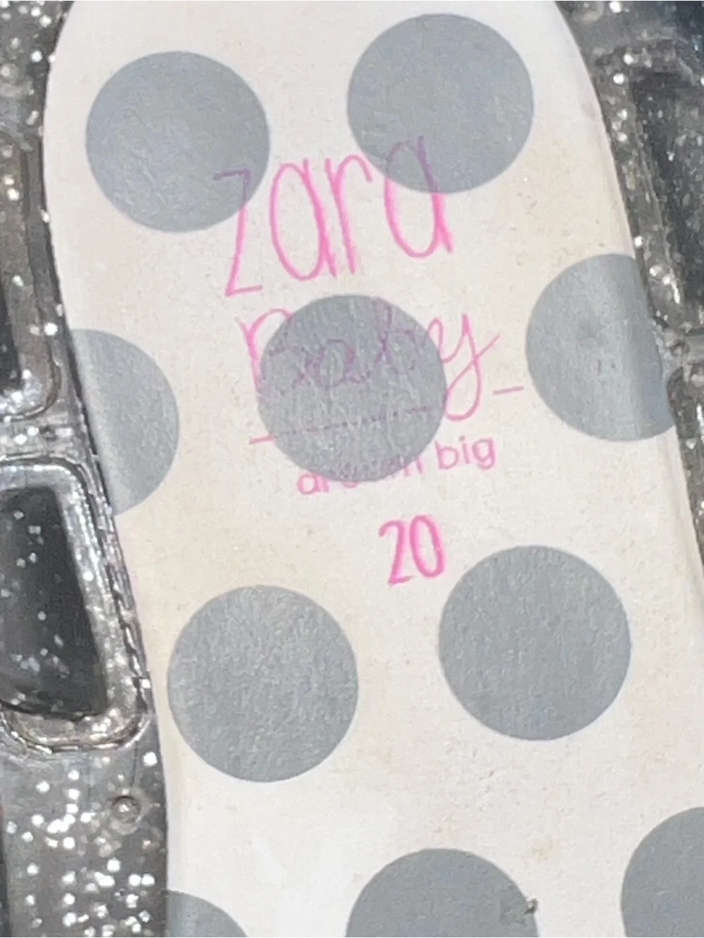 Zara Baby Silver Clear Glitter Jelly Sandals Sz 4-4.5